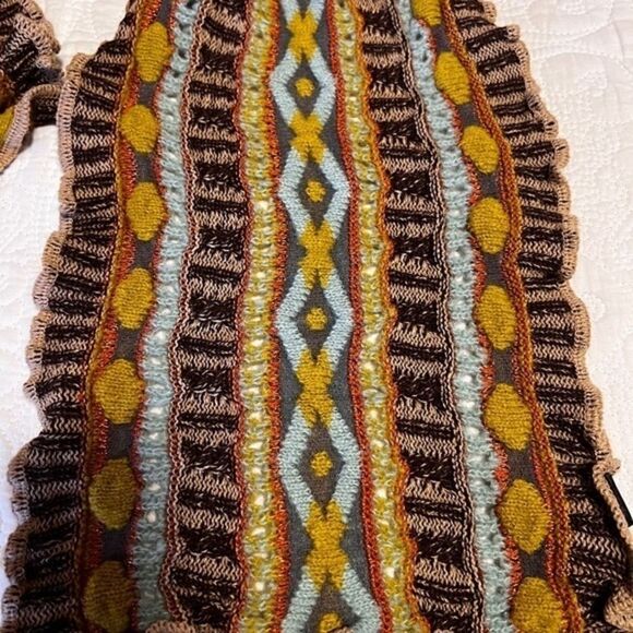 WOMAN WARM WINTER BEAUTIFUL TEXTURE DESIGN COLOURFUL RUFFLE SCARF MADE IN FRANCE - Picture 8 of 9